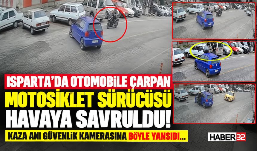 Otomobile Çarpan Motosiklet Sürücüsü Havada Savruldu!