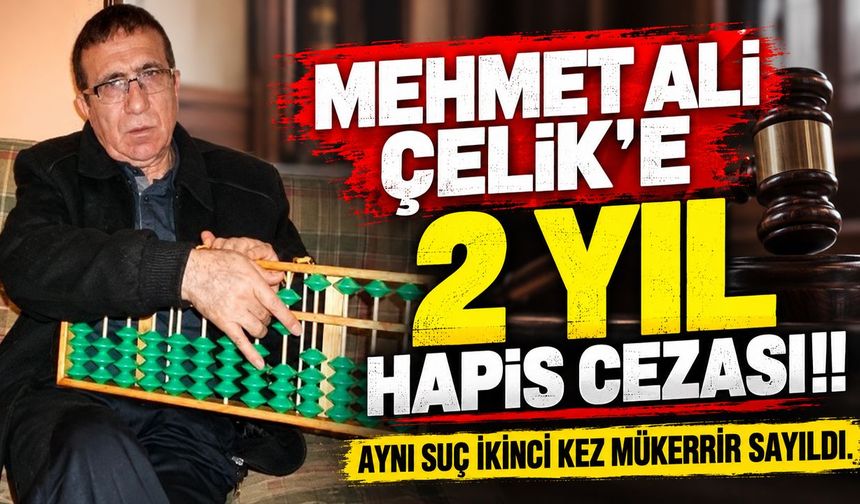 Mehmet Ali Çelik’e 2 Yıl Hapis Cezası!