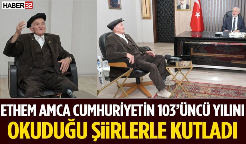 Ethem amca cumhuriyetin 103’üncü yılını okuduğu şiirlerle kutladı