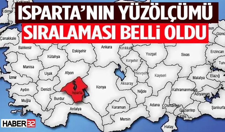 Isparta’nın Yüzölçümü Sıralaması Belli Oldu!