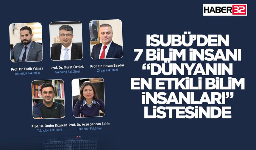 ISUBÜ’den 7 Bilim İnsanı “Dünyanın En Etkili Bilim İnsanları” Listesinde