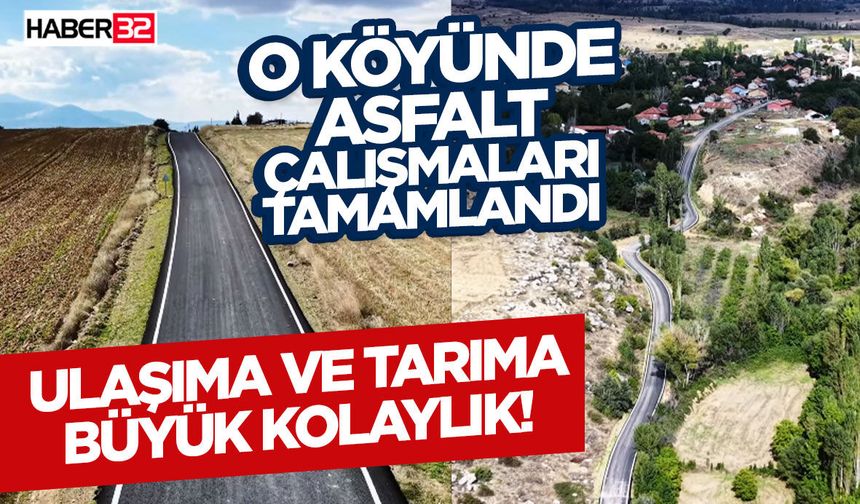 O köyünde asfalt çalışmaları tamamlandı