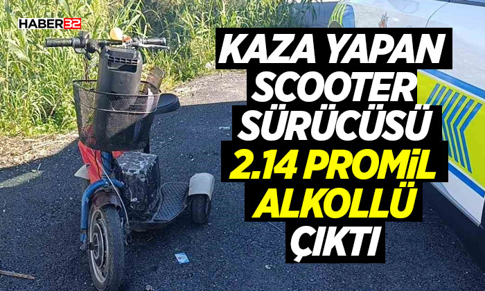Kaza yapan scooter sürücüsü 2.14 promil alkollü çıktı