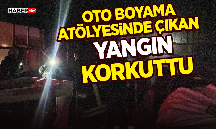 Burdur'da oto boyama atölyesinde çıkan yangın korkuttu
