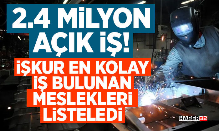 2.4 Milyon Açık İş! İşkur En Kolay İş Bulunan Meslekleri Listeledi