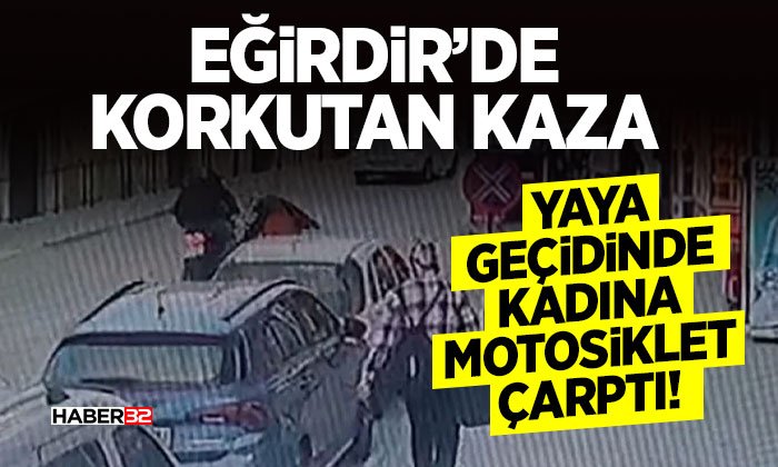 Yaya geçidinde karşıya geçen kadın, motosikletin çarpmasıyla yaralandı