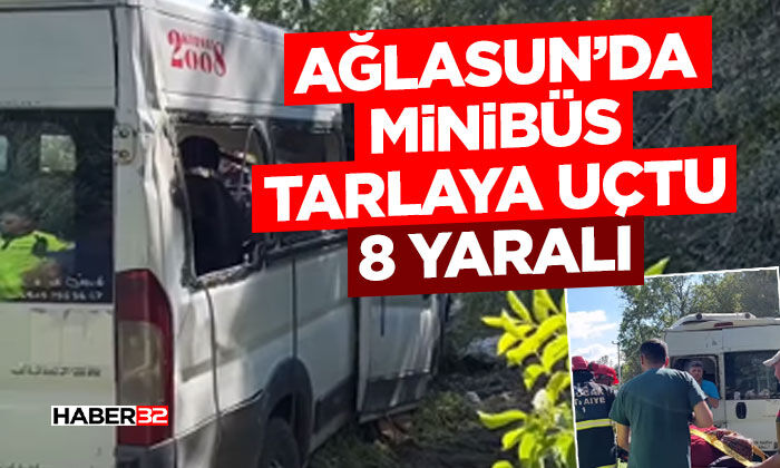 Burdur'da minibüs tarlaya uçtu: 8 yaralı