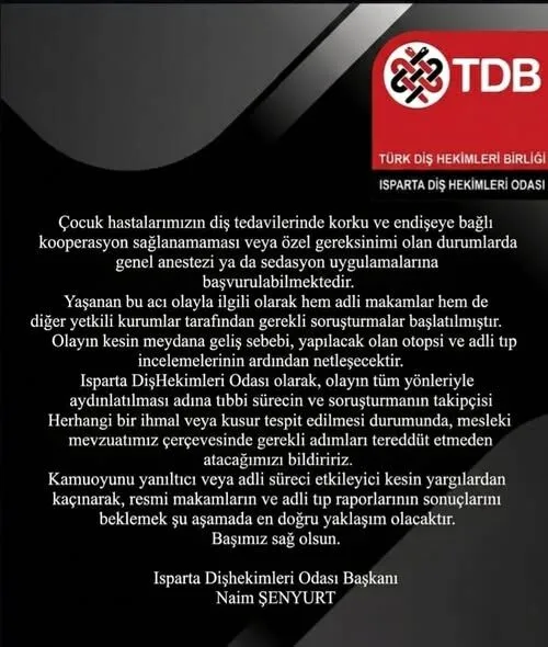 2 Elanin Aci Olumu Sonrasi Dis Hekimleri Odasindan Aciklama 2