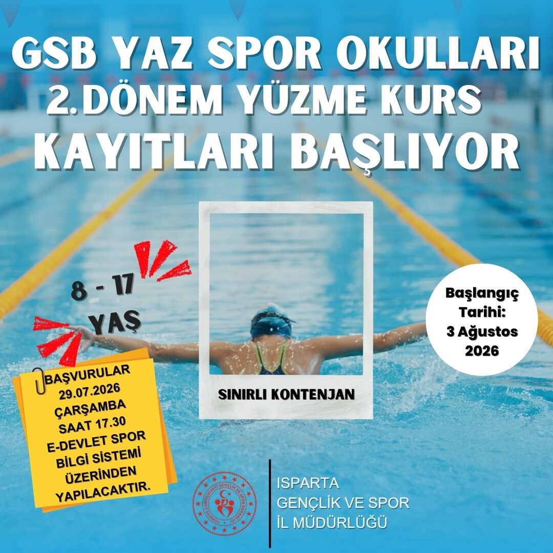 🏊 ♂️ Gsb Yaz Spor Okulları 2. Dönem Yüzme Kursu Kayıtları Başlıyor 🌊Yazın Enerjisini Havuzda A