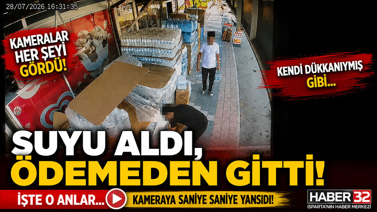Kendi Dükkanıymış Gibi… Suyunu Aldı, Ödemeden Gitti!