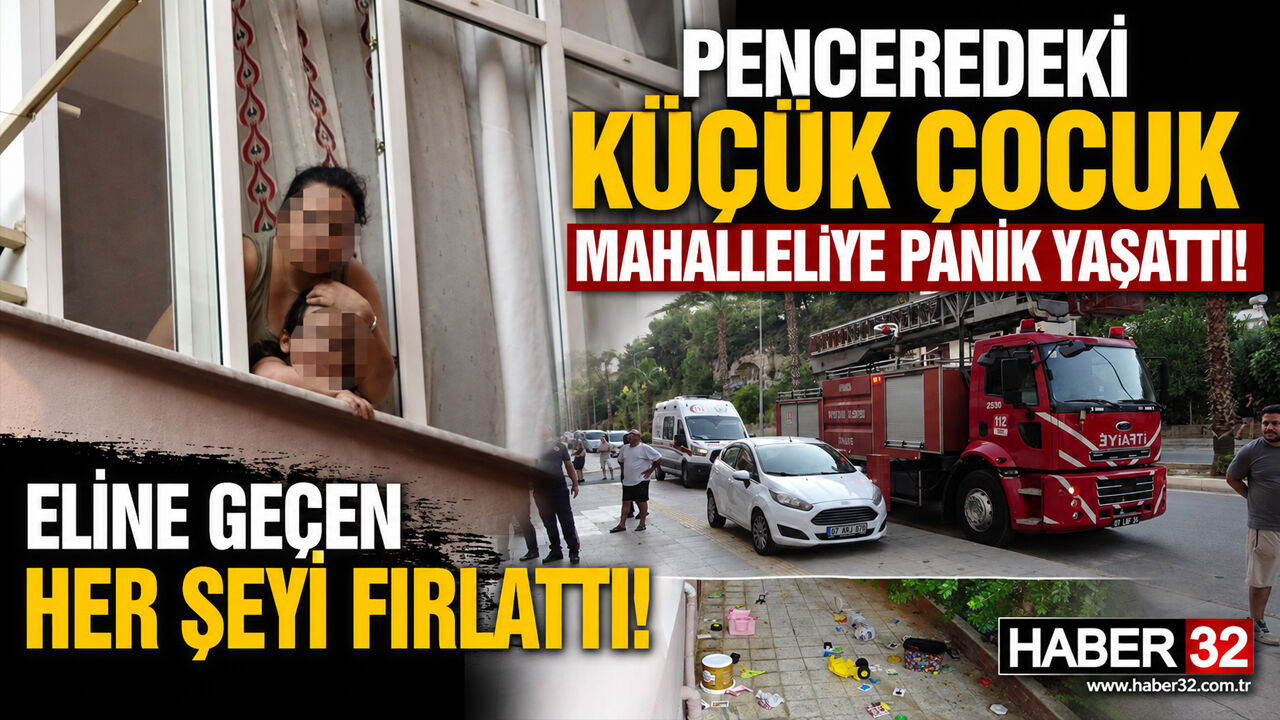 Penceredeki Küçük Çocuk Mahalleliye Panik Yaşattı!