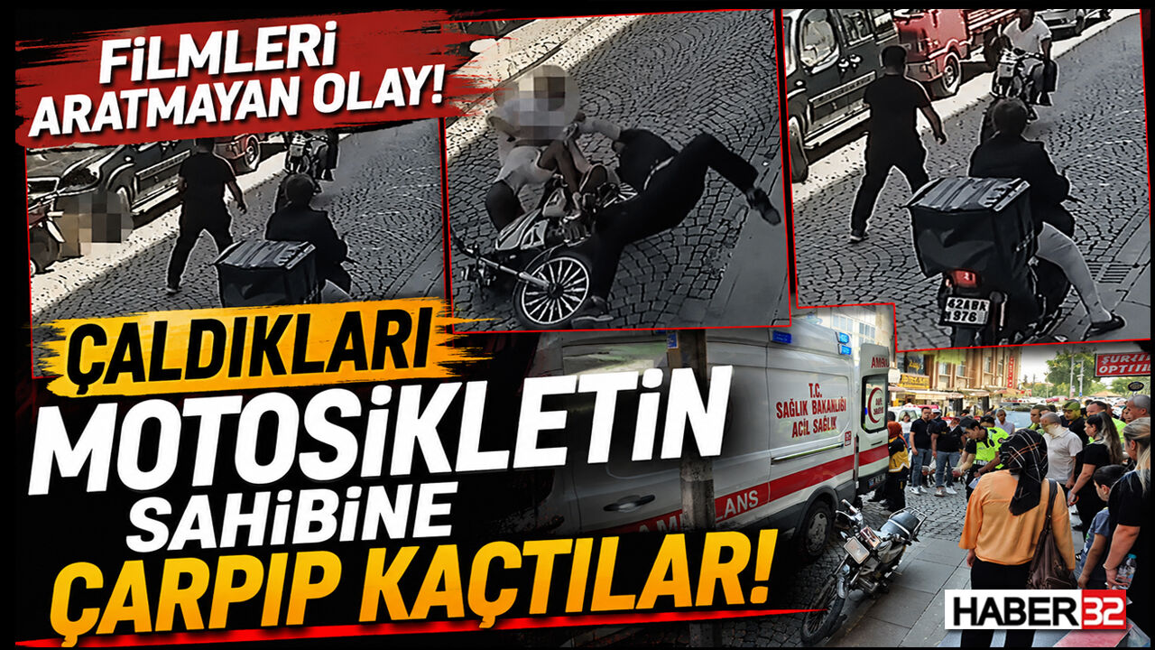 Çaldıkları Motosikletin Sahibine Çarpıp Kaçtılar!