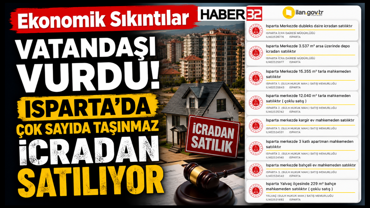 Ekonomik Sıkıntılar Vatandaşı Vurdu! Isparta’da Çok Sayıda Taşınmaz İcradan Satılıyor