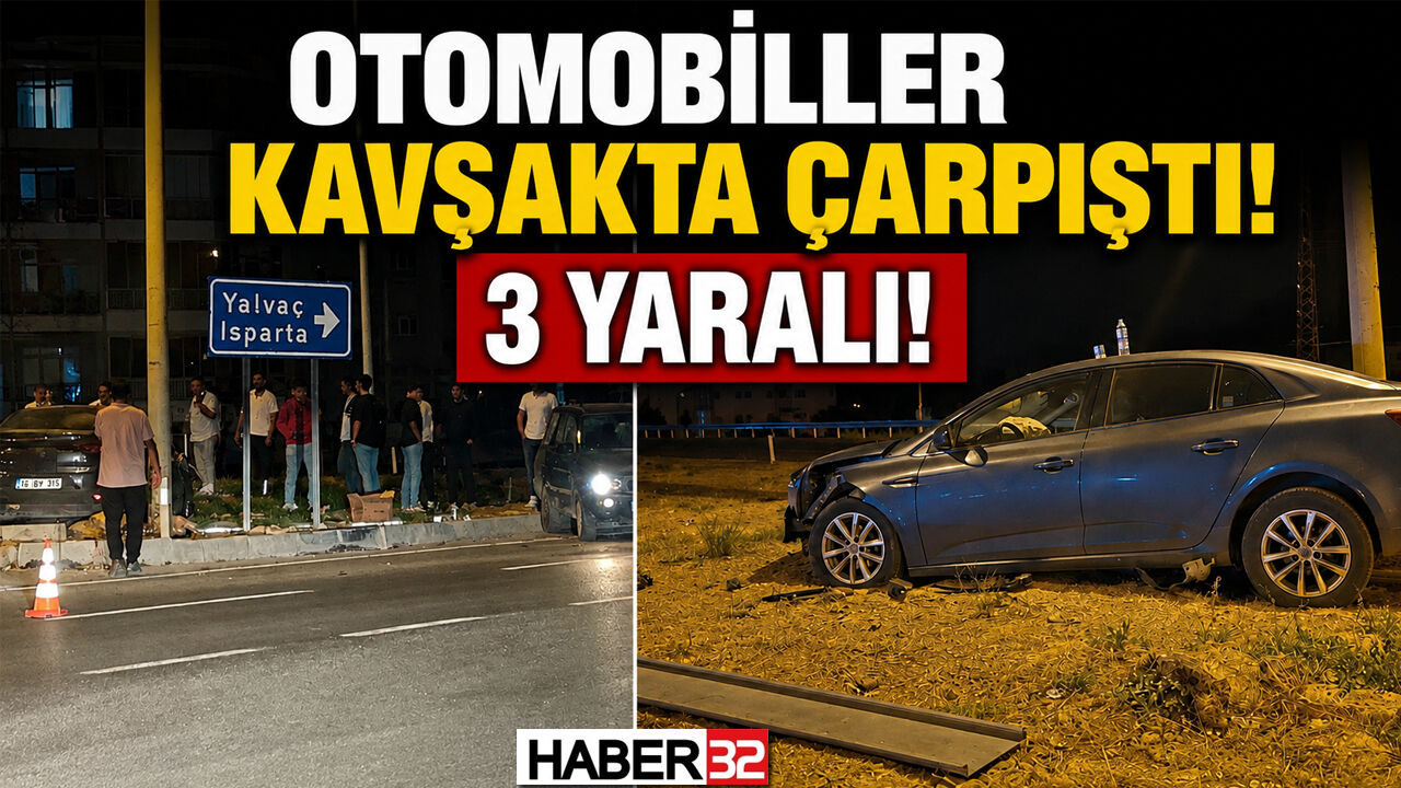 Otomobiller Kavşakta Çarpıştı: 3 Yaralı!