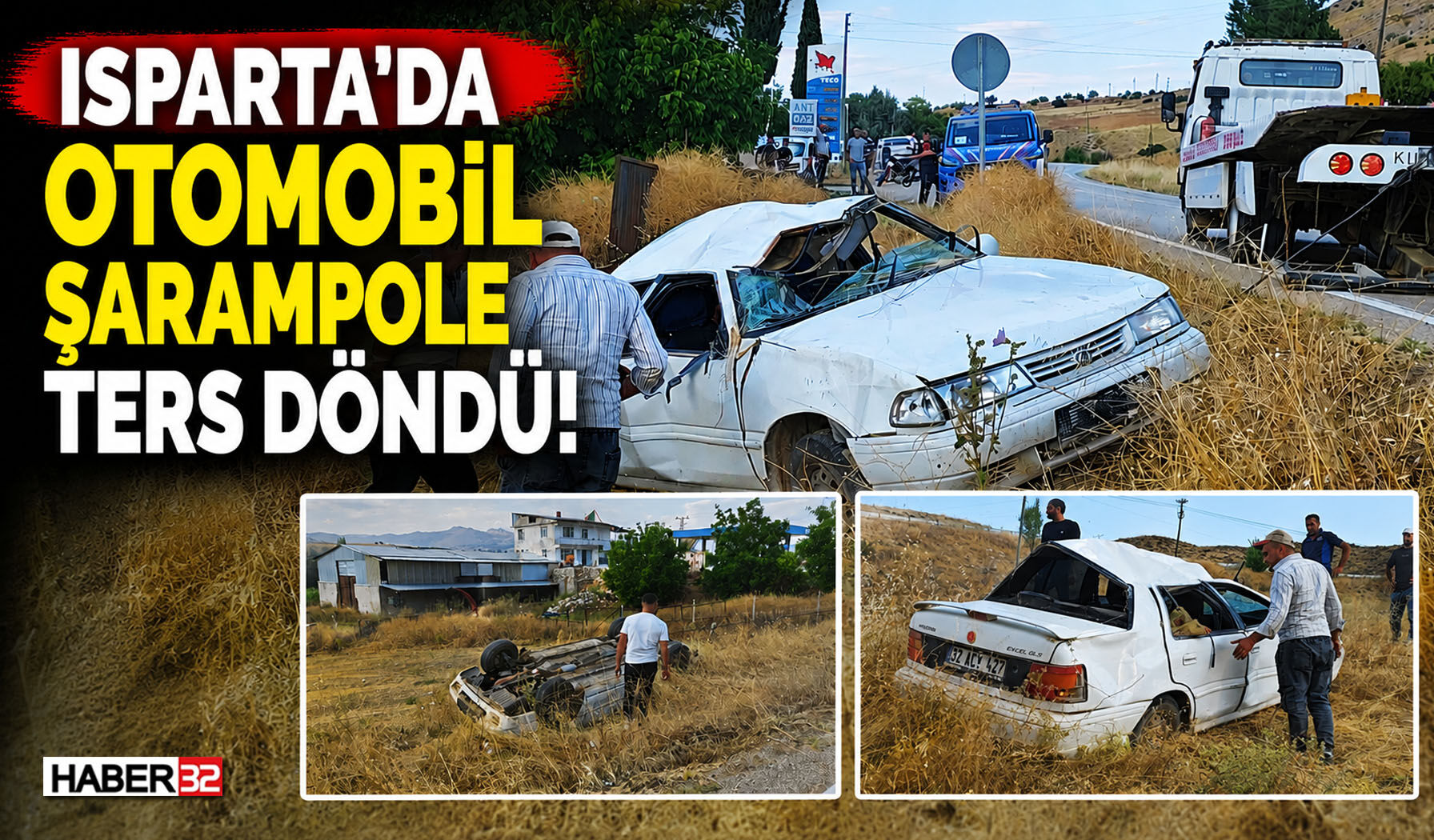 Otomobil Şarampolde Ters Döndü!