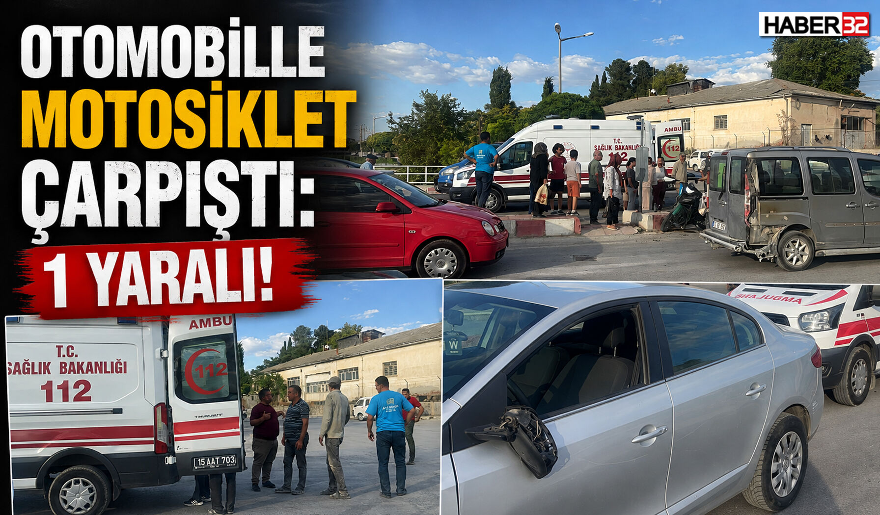 Otomobille Motosiklet Çarpıştı: 1 Yaralı!