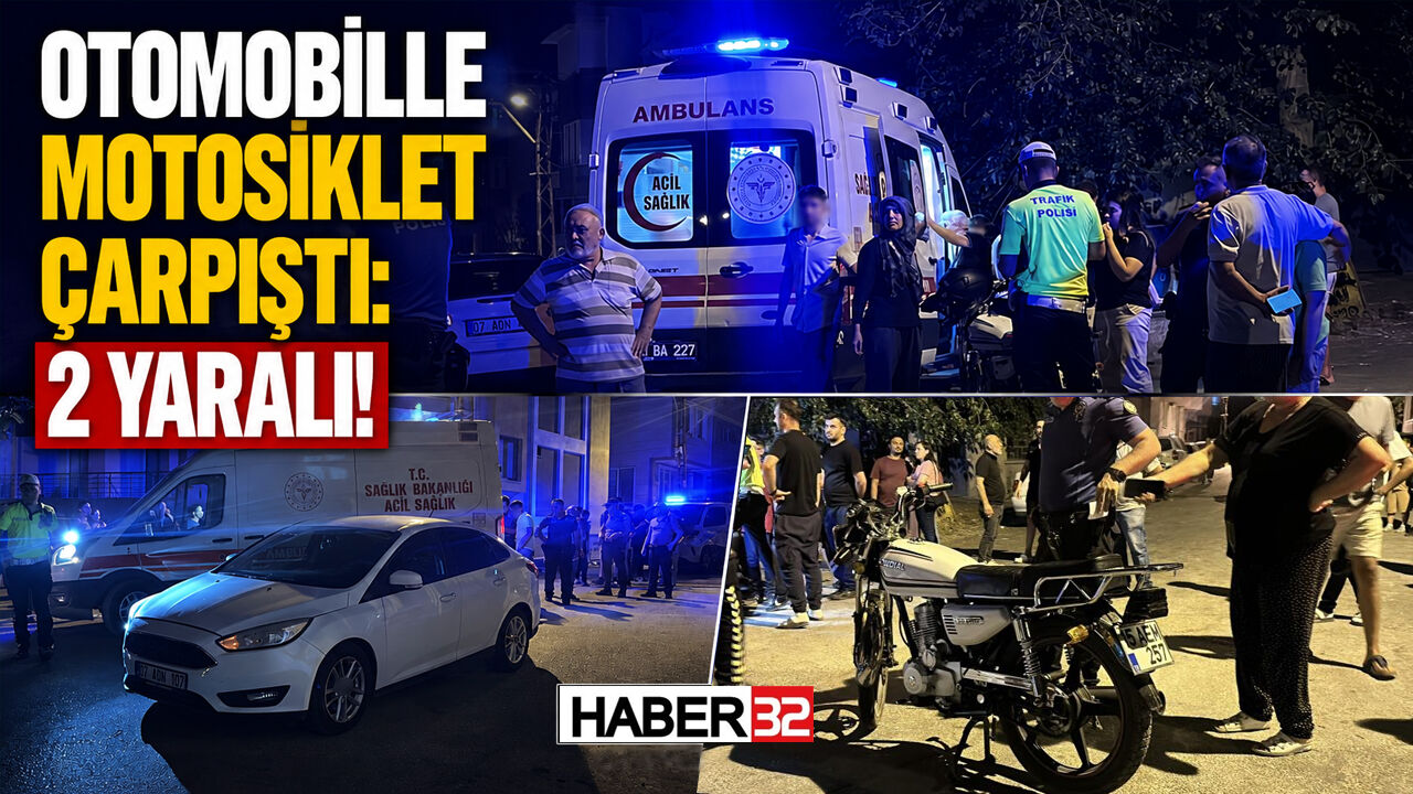 Otomobille Motosiklet Çarpıştı: 2 Yaralı!