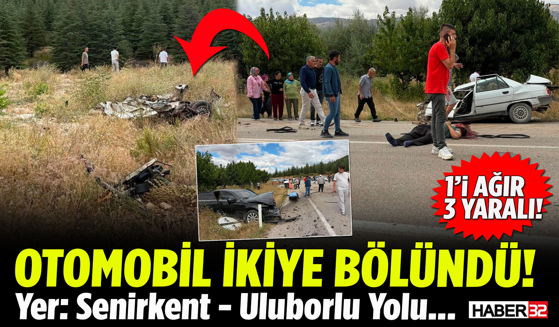 Isparta'daki Feci Kazada Otomobil İkiye Bölündü!