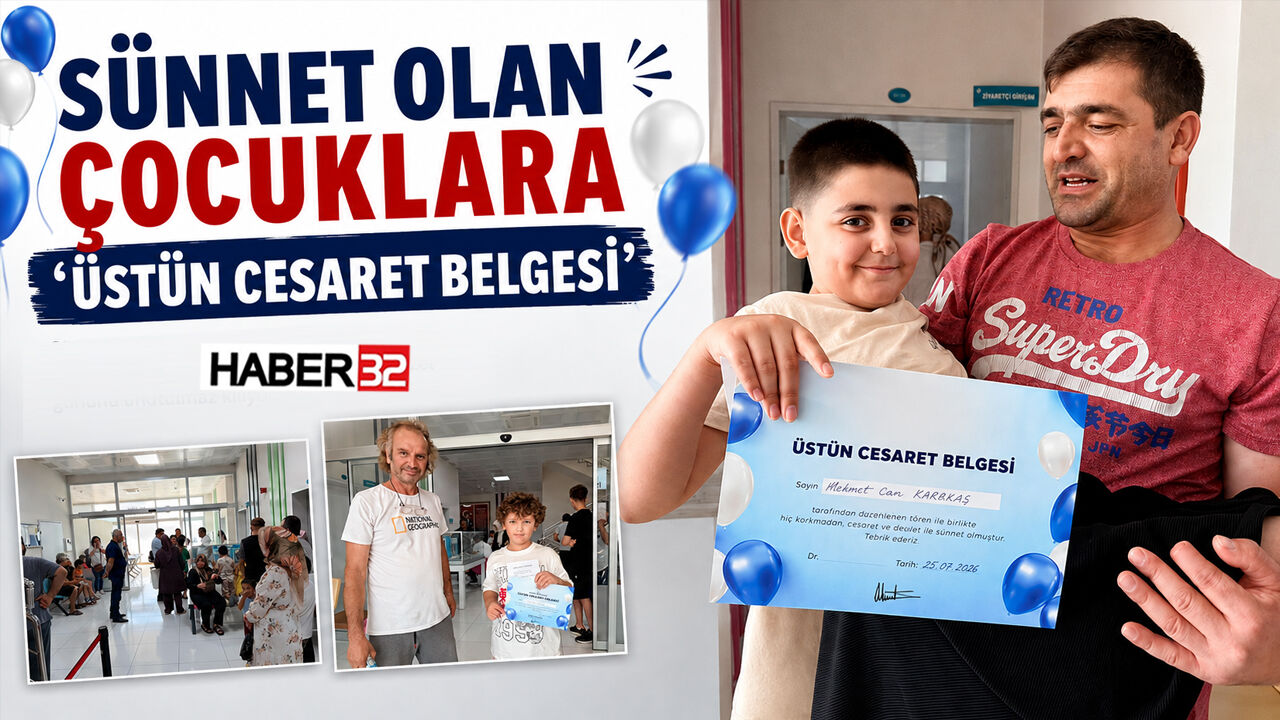 Sünnet Olan Çocuklara 'Üstün Cesaret Belgesi’