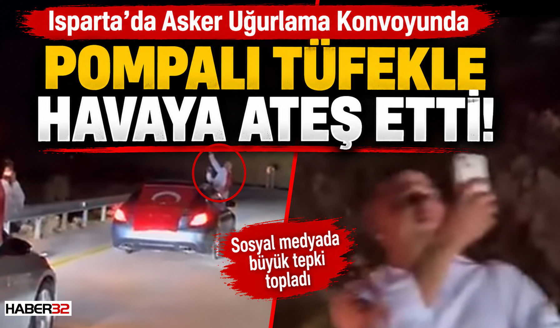 Isparta'da Asker Uğurlama Konvoyunda Pompalı Şov!