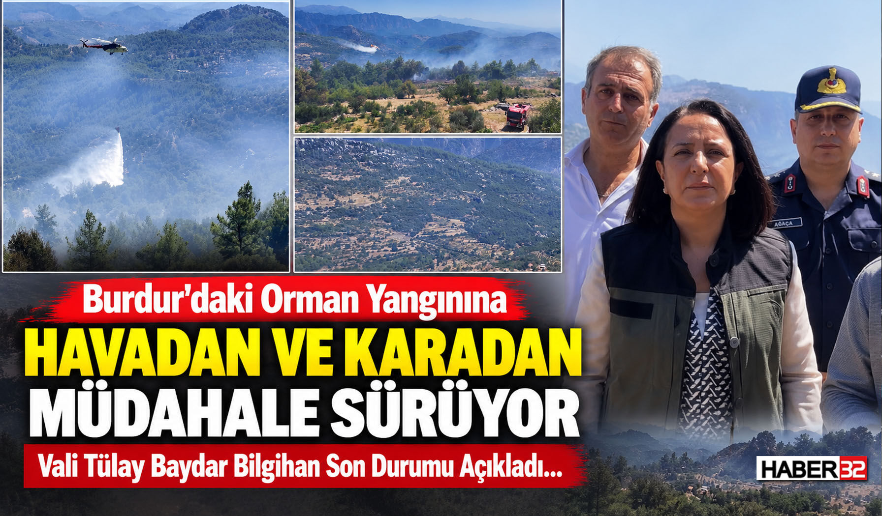 Orman Yangınına Havadan ve Karadan Müdahale Sürüyor
