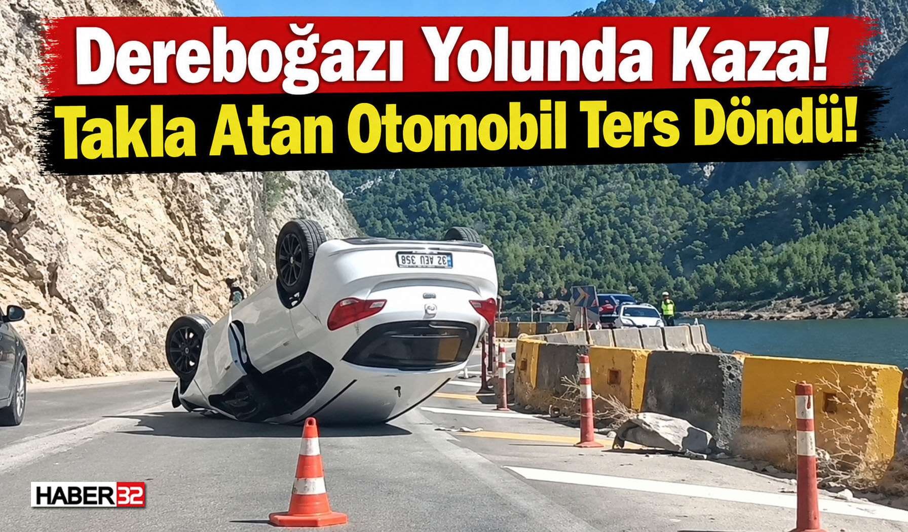 Dereboğazı Yolu’nda Kaza: Otomobil Ters Döndü!