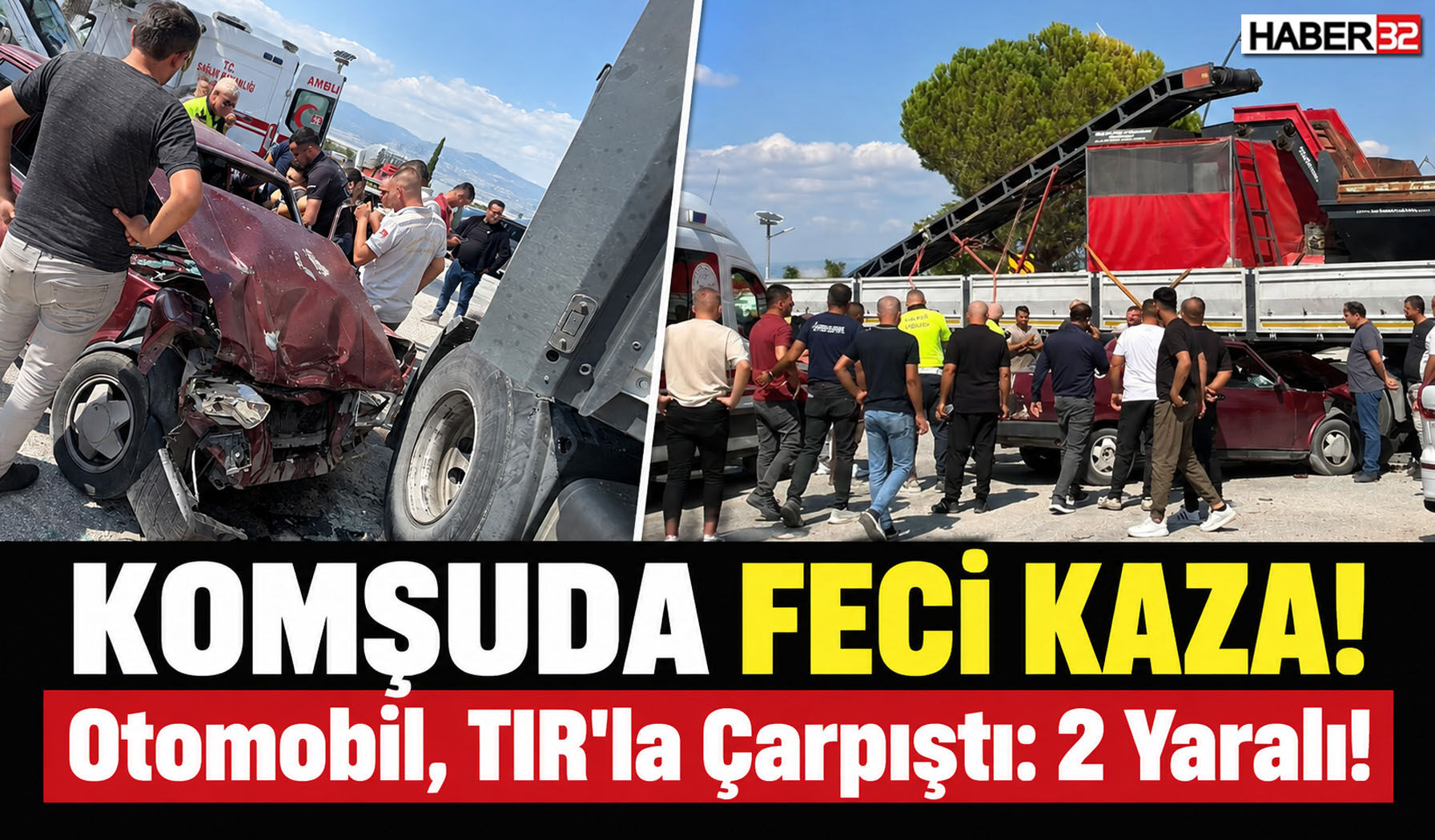 Otomobil TIR'la Çarpıştı: 2 Yaralı!