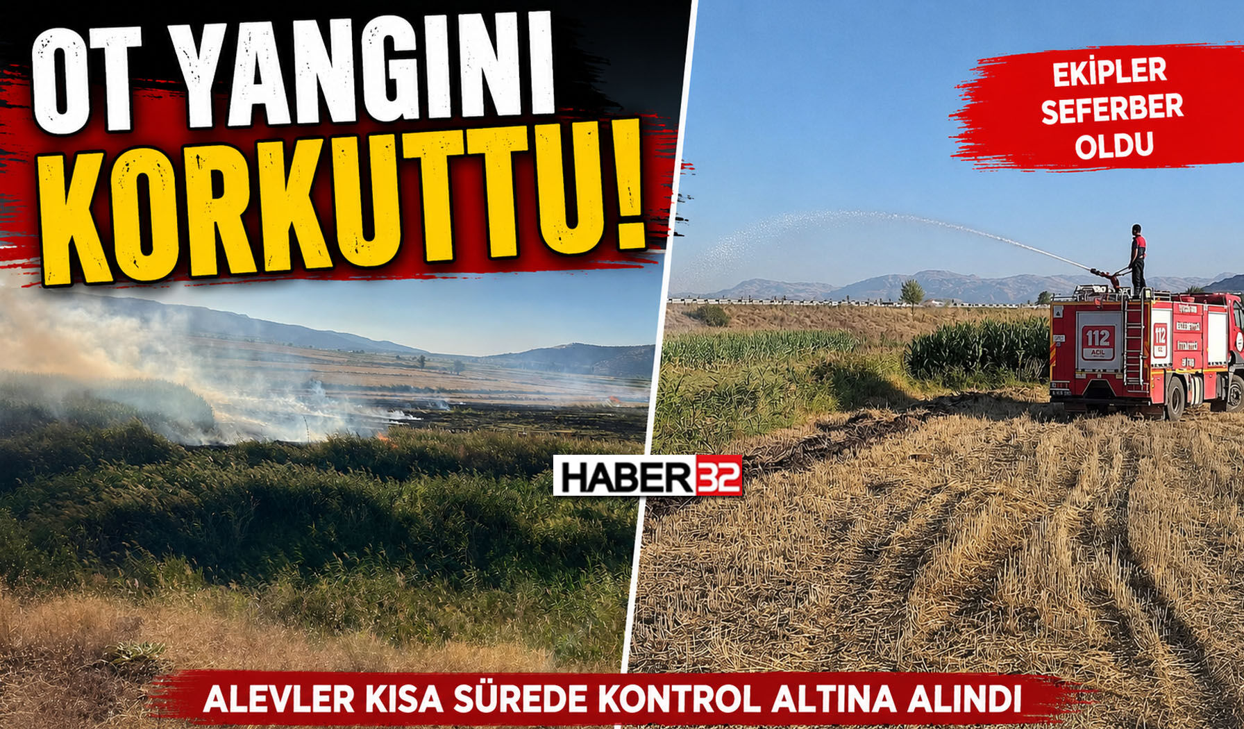 Burdur'daki Ot Yangını Korkuttu!