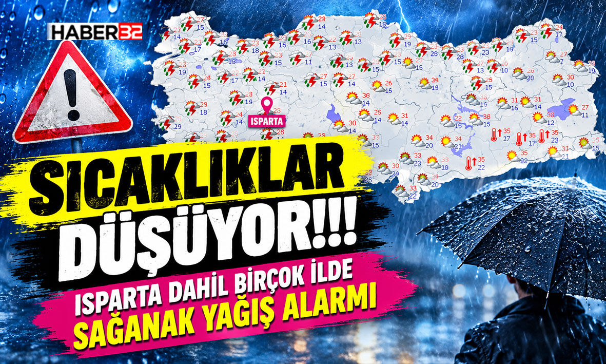 Isparta Dahil Birçok İlde Sağanak Yağış Alarmı