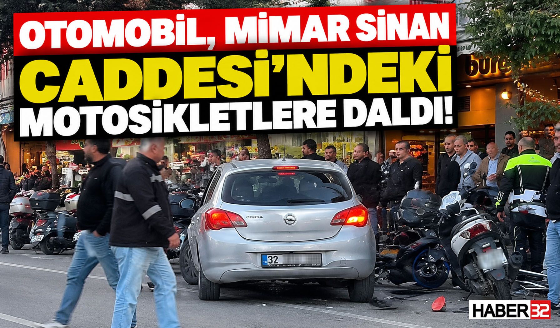 Otomobil, Mimar Sinan'daki Motosikletlere Daldı!