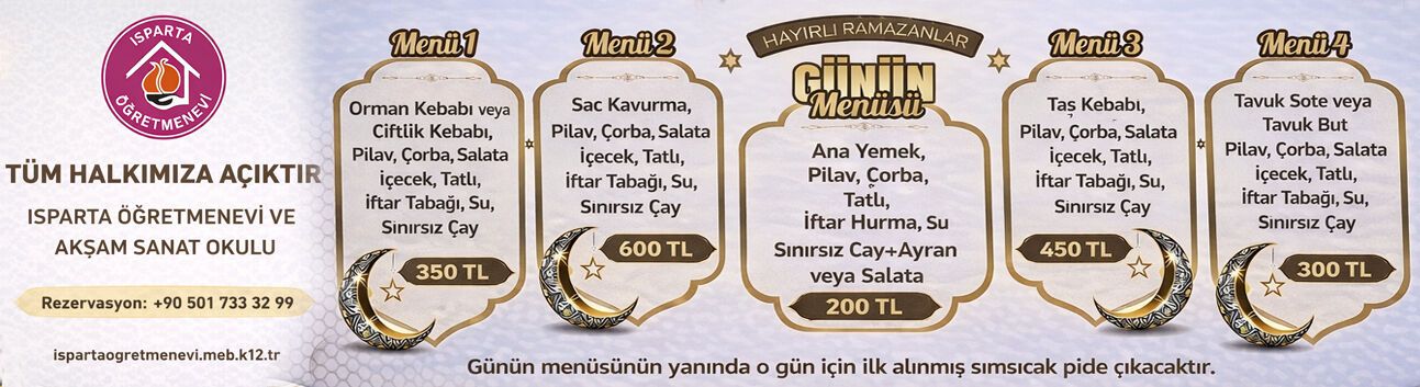 Isparta Öğretmenevi bu yılda yine iftarda iddialı